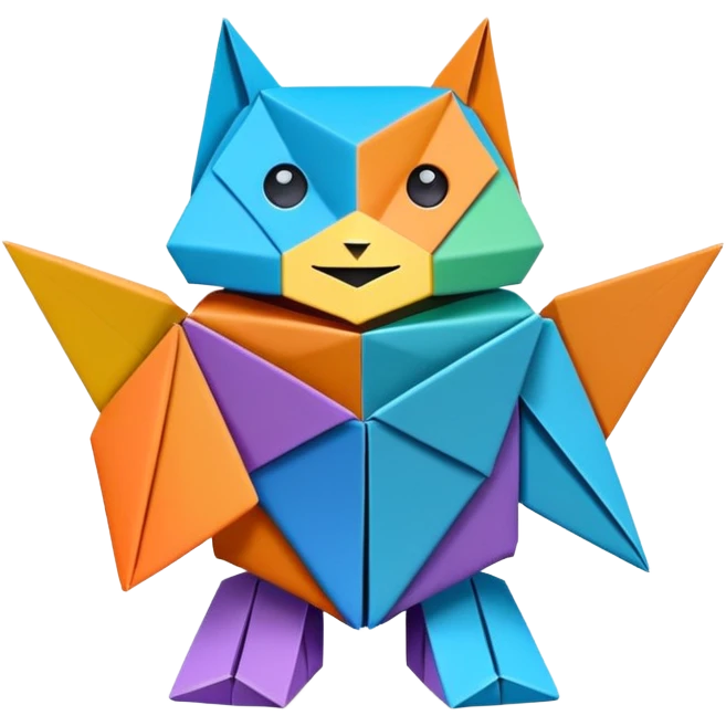 Un chatbot origami emoji