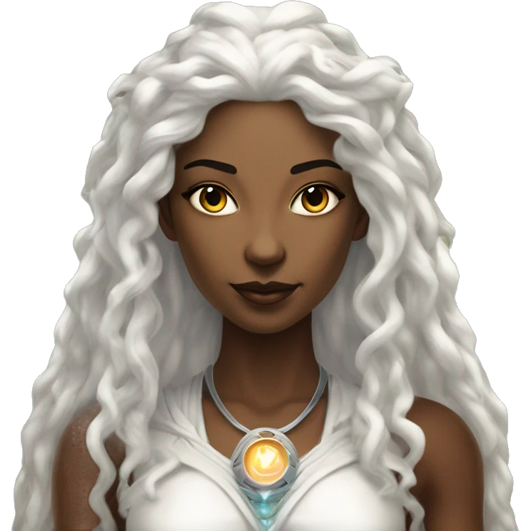 Technomancy Goddess is a mystical being who controls both magic and technology. She can cast spells on technological networks. Her powers blend the ancient art of magic with advanced cybernetics and technology. She can command machines emoji