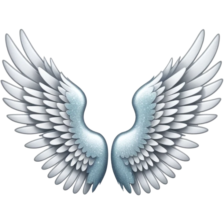 wings glitter white emoji
