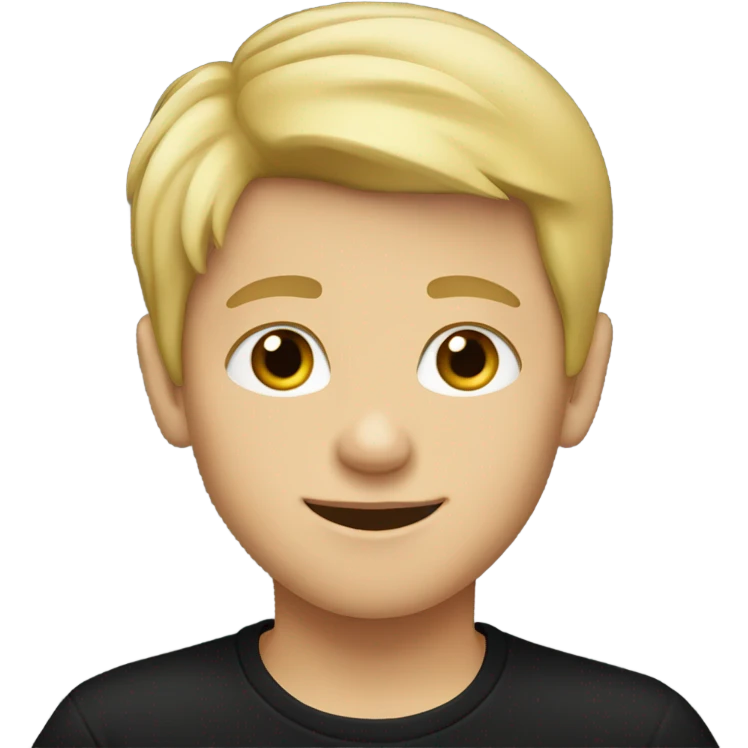 blonde-haired boy in black shirt emoji
