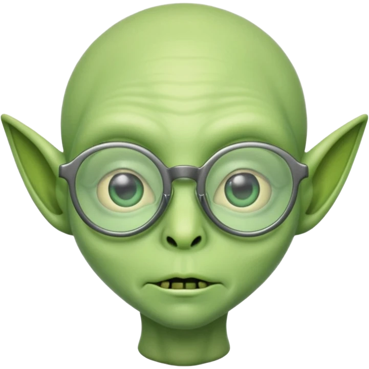 green alien with glasses emoji