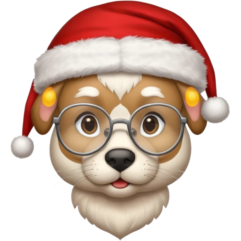 Animal santa cap and glasses 
 emoji