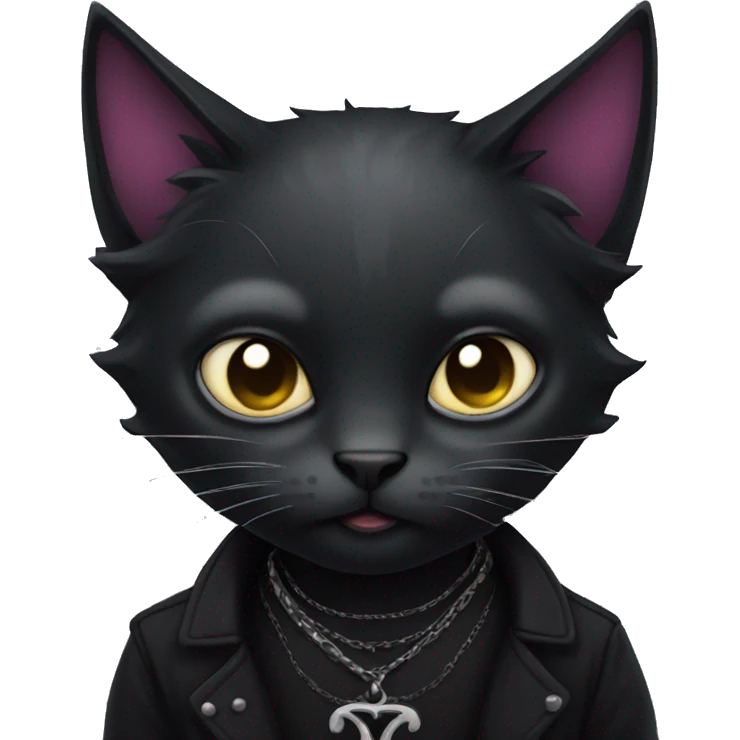 goth cat emoji