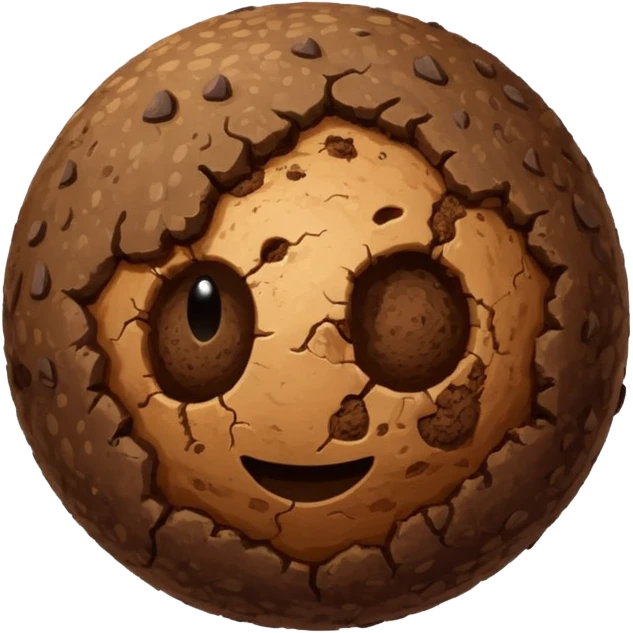 a round brown soil ball  emoji