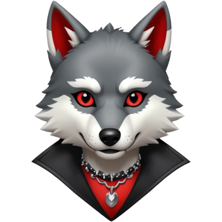 Anthropomorphic Anthro Furry punky gothic black white and red badass cool stylish handsome smexy Animal-furry-fursona emoji