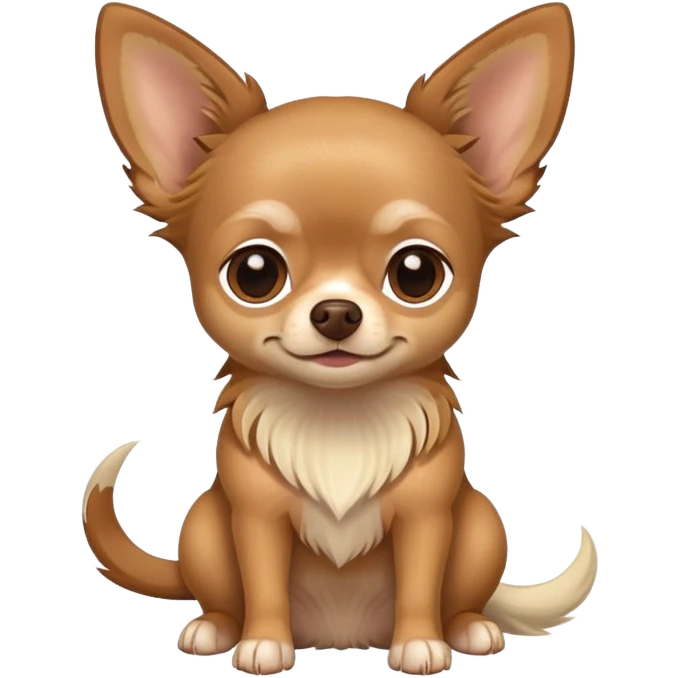perro marrón chihuahua pelo largo emoji