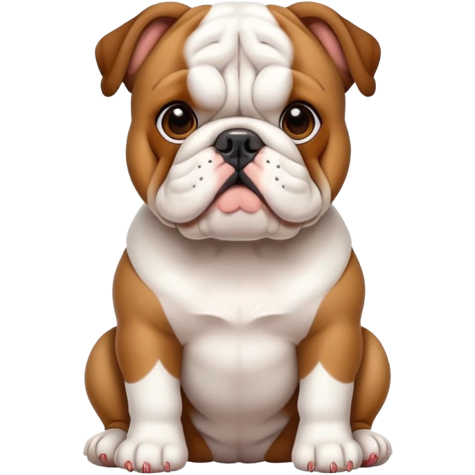 cute bulldog sitting front view emoji