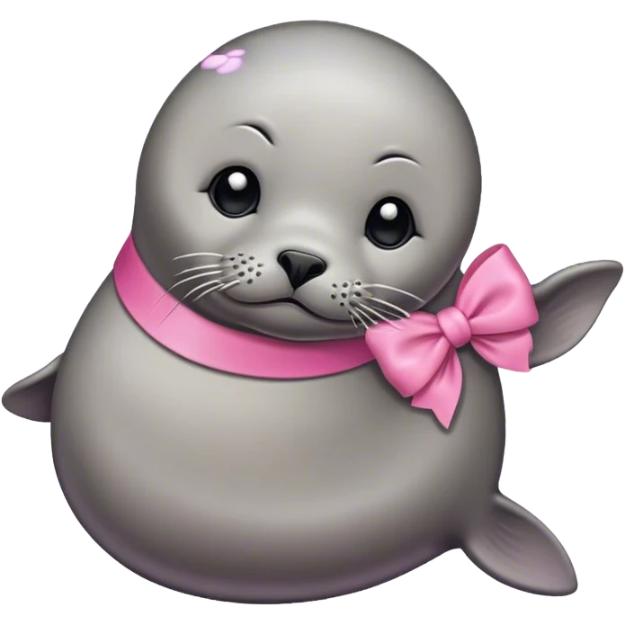 A seal (the one that already exists in emojis) with a small pink bow over the right ear emoji