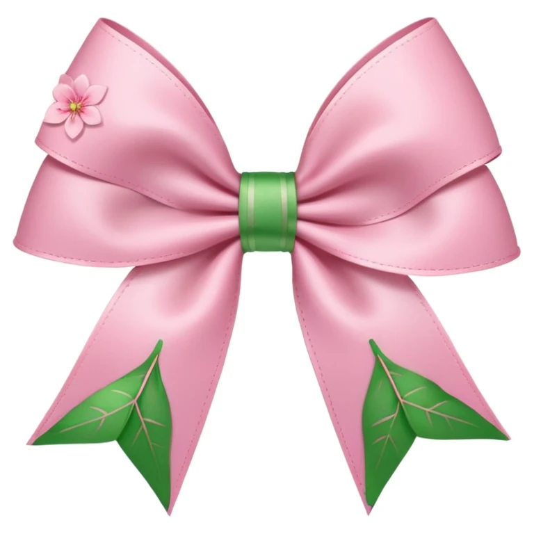 sakura bow with leaf accents emoji