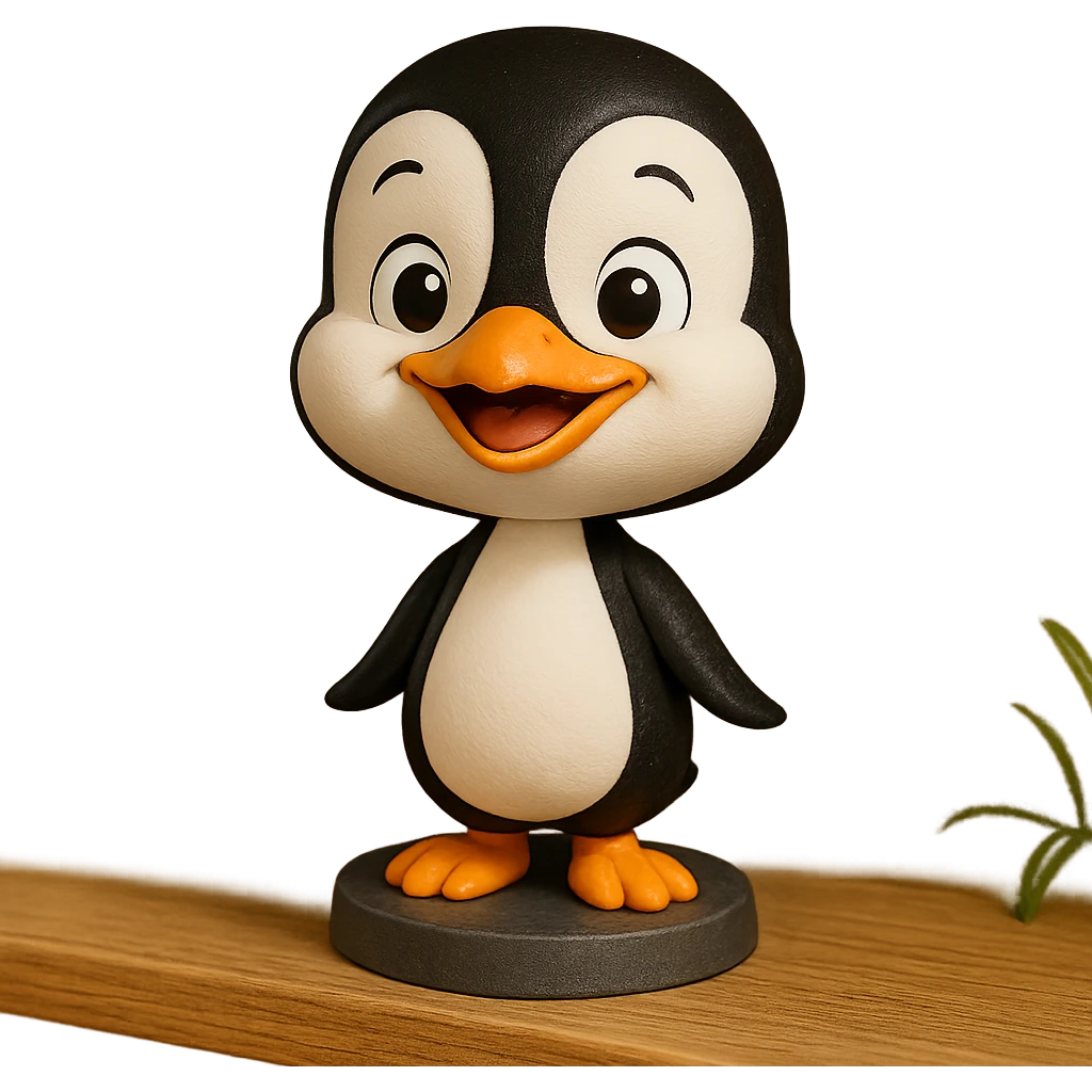 cute and playful penguin character emoji