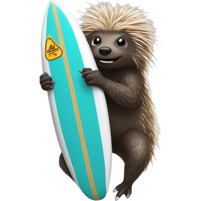Porcupine riding surfboard emoji