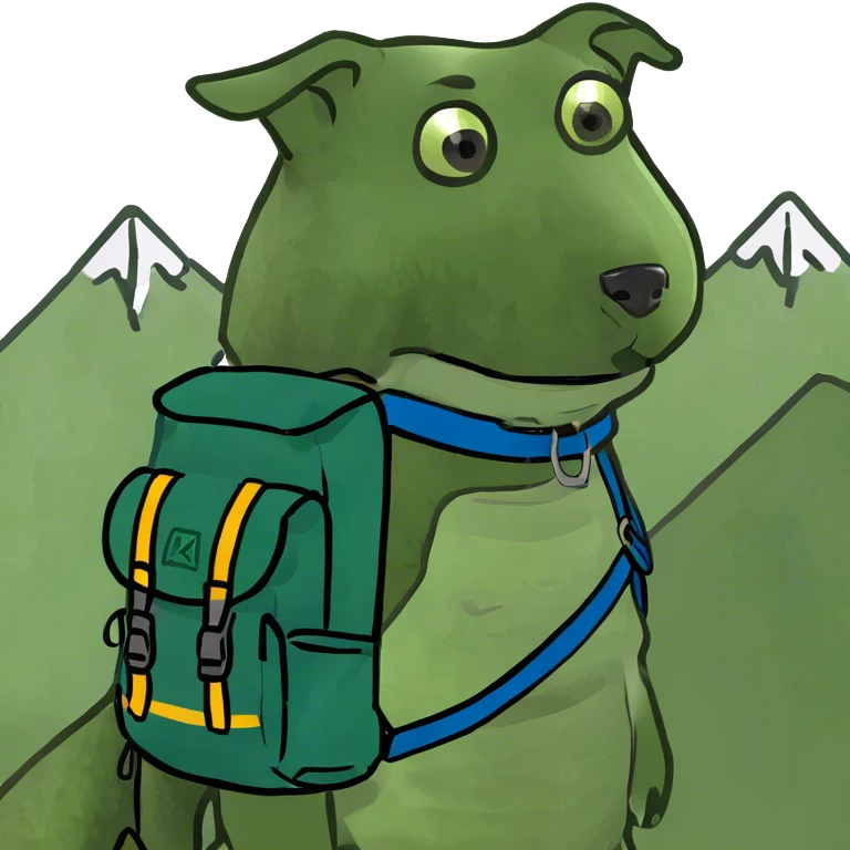 Mountain on top of a dog emoji