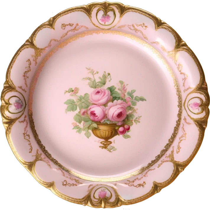 vintage rococo highly detailed pale pink plate emoji