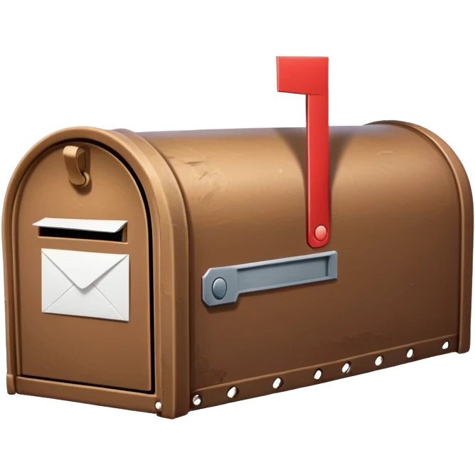 The brown mailbox with the white letter emoji