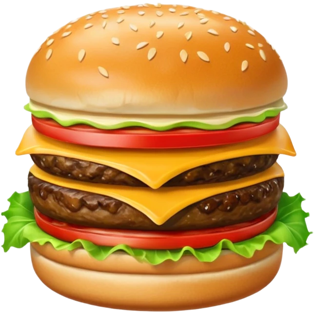 single cheeseburger with ketchup, onion, tomato, lettuce, and mayo emoji