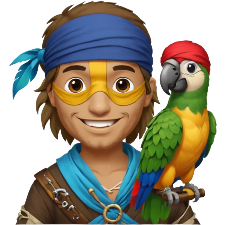 pirate and parrot emoji