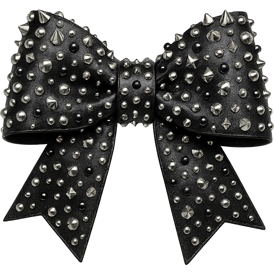 kpop stage bow with metallic studs, edgy and stylish emoji
