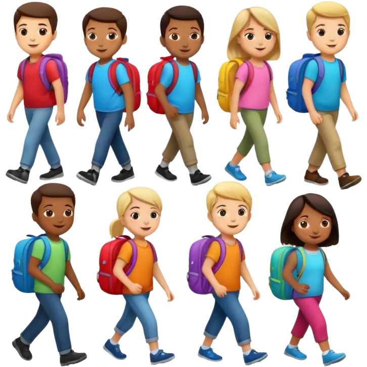 Kids Carrying Backpacks emoji