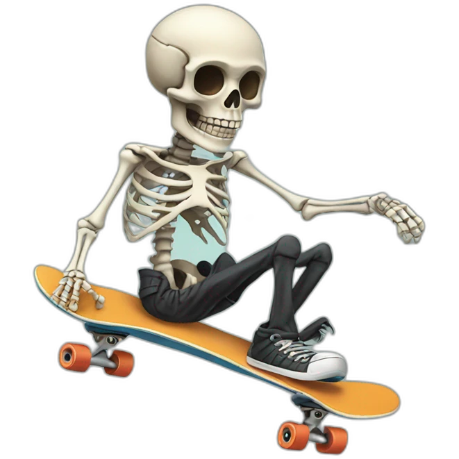 skeleton skateboarder emoji