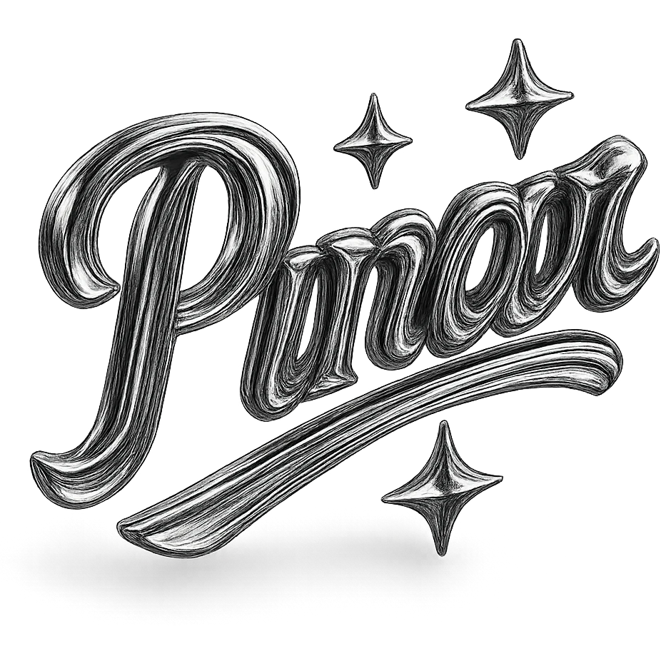 Write "Pınar" in this style, try majesty fonts. Add two or three stars around it so that it looks like this but it has a hand-drawn shape. emoji