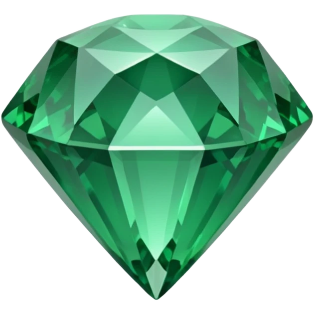 GREEN emerald, diamond gem shape, realistic emoji