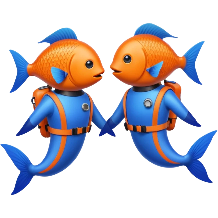Two fish decompressing in one diver’s suit  emoji