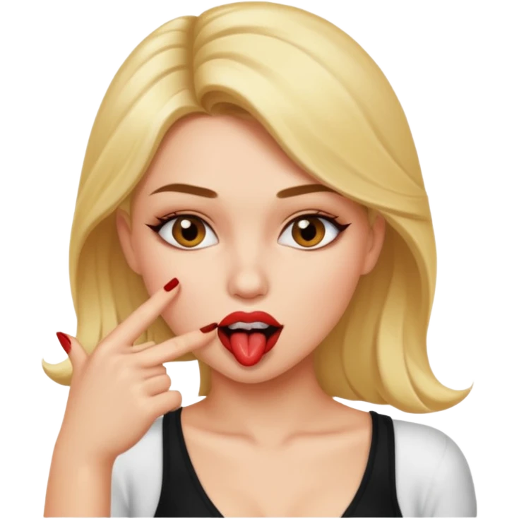 Carita sexy mordiéndose el dedo emoji