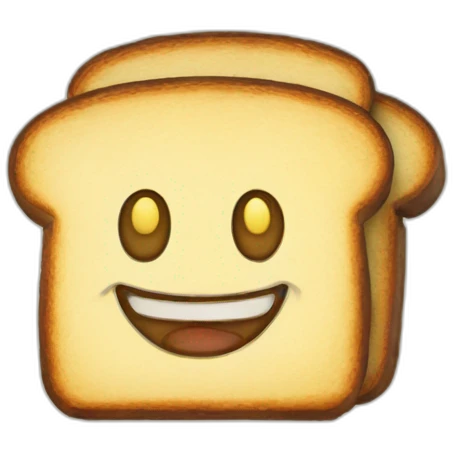 A happy toast drawn in the old disney and cuphead style emoji