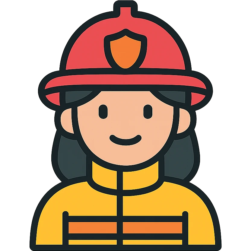 Female firefighter with helmet emoji