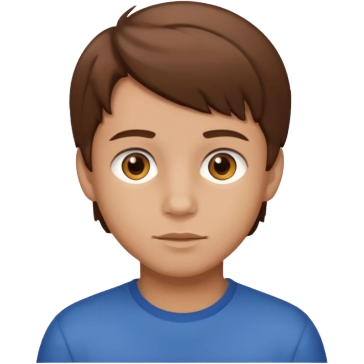 boy,  brown hair, , brown eyes,  skin, emoji