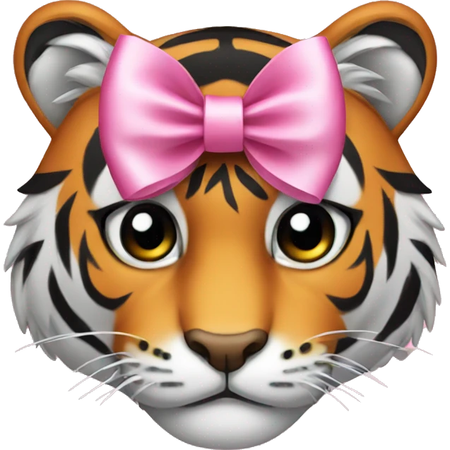 tiger with pink bow emoji