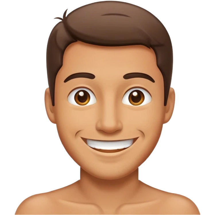 man smile , view from angle 30 degree emoji