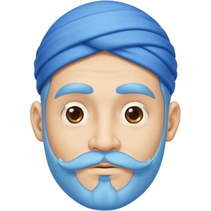 Blue genie with a goatee emoji