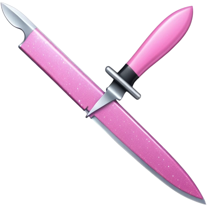 Pink glitter knife emoji