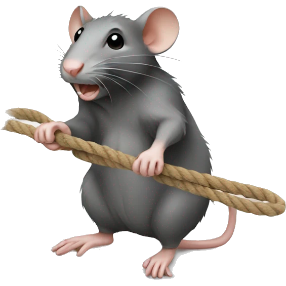 rat pulling rope emoji
