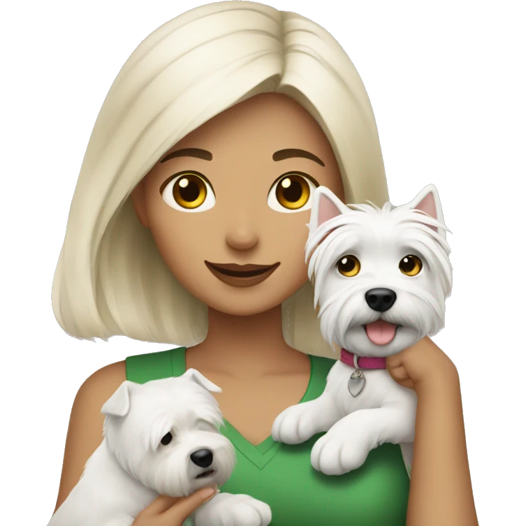 Girl with westie emoji