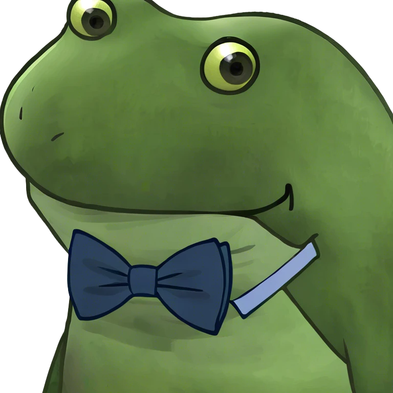 side eye with noticible eyebrows, huge nose and bow tie emoji