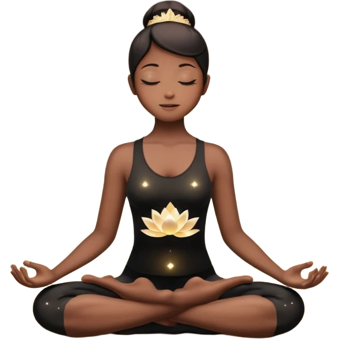 silhouette in lotus pose with sparkles emoji