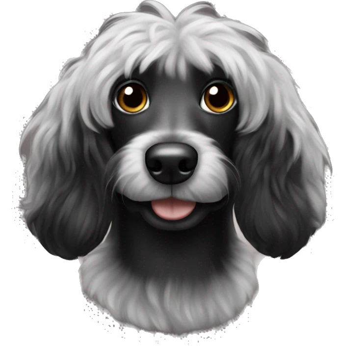 Fluffy black wiener dog emoji