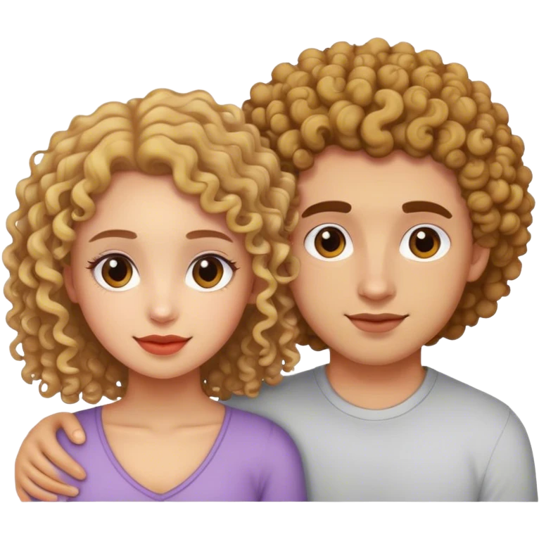 Chica rizada con su novio emoji