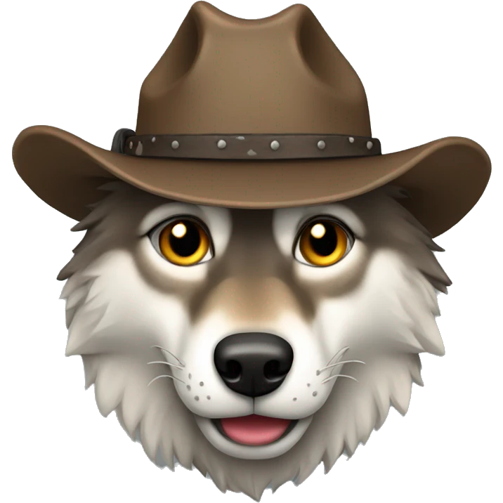 wolf wearing a cowboy hat emoji