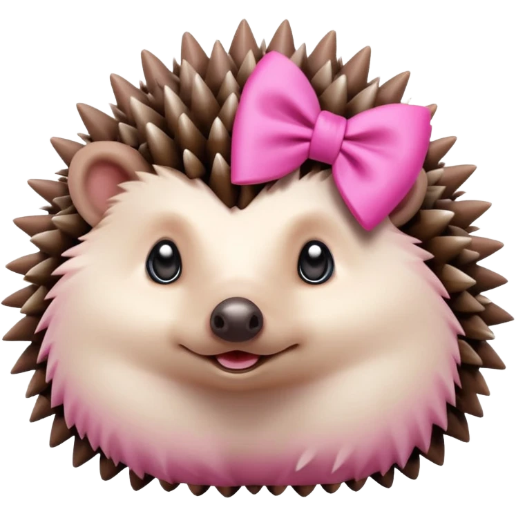 hedgehog with a pink bow emoji
