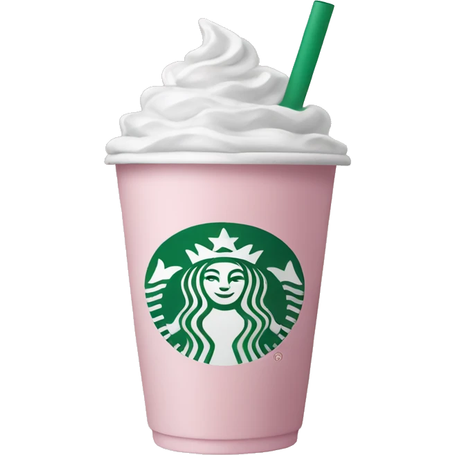 light pink Starbucks cup emoji