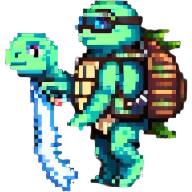 Turtle with a jetpack emoji
