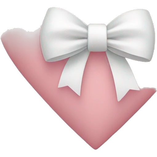 Light pink heart with a white bow on the bottom right emoji