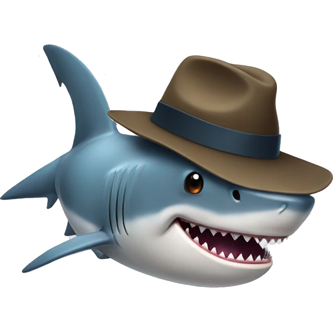 Shark with hat emoji