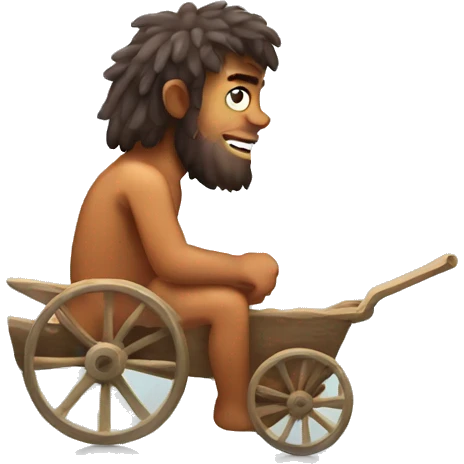 caveman pulling cart emoji