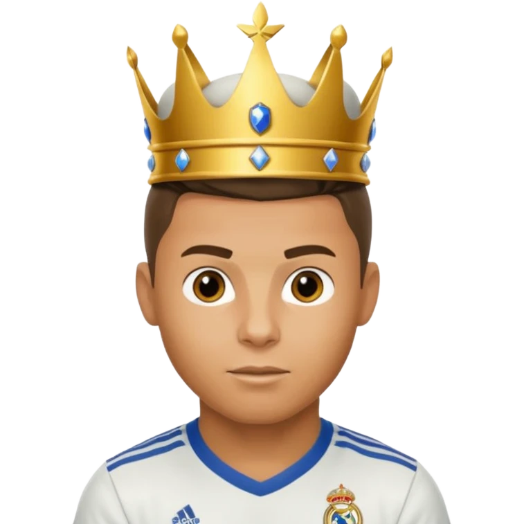 I want Ronaldo in Madrid and something over his head saying GOAT emoji