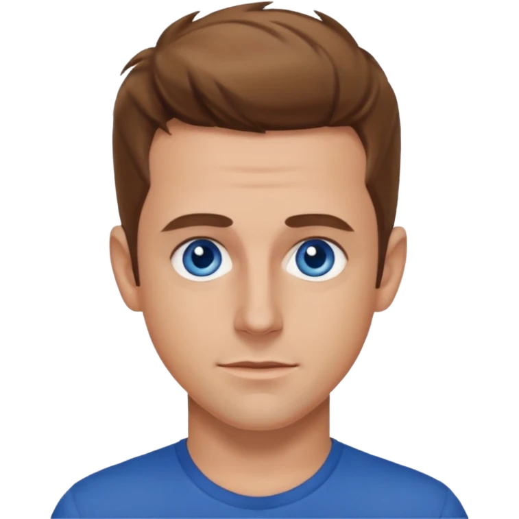 Joey McIntyre blue eyes, light brown hair, dark blue shirt  emoji
