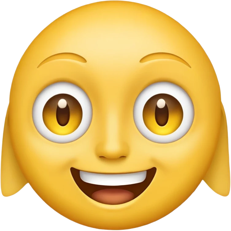 Yellow face emoji experiencing childlike wonderment  emoji